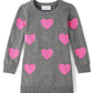 The Children'S Place,Baby-Girls,And Toddler Long Sleeve Sweater Dress,Grey Hearts,12 Months,18 Months