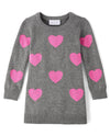 The Children'S Place,Baby-Girls,And Toddler Long Sleeve Sweater Dress,Grey Hearts,6 Months,9 Months