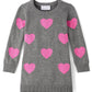 The Children'S Place,Baby-Girls,And Toddler Long Sleeve Sweater Dress,Grey Hearts,3 Years