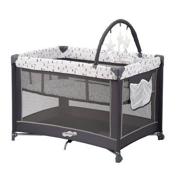 Pamo Babe Pack and Play with Bassinet, Portable Playard for Baby