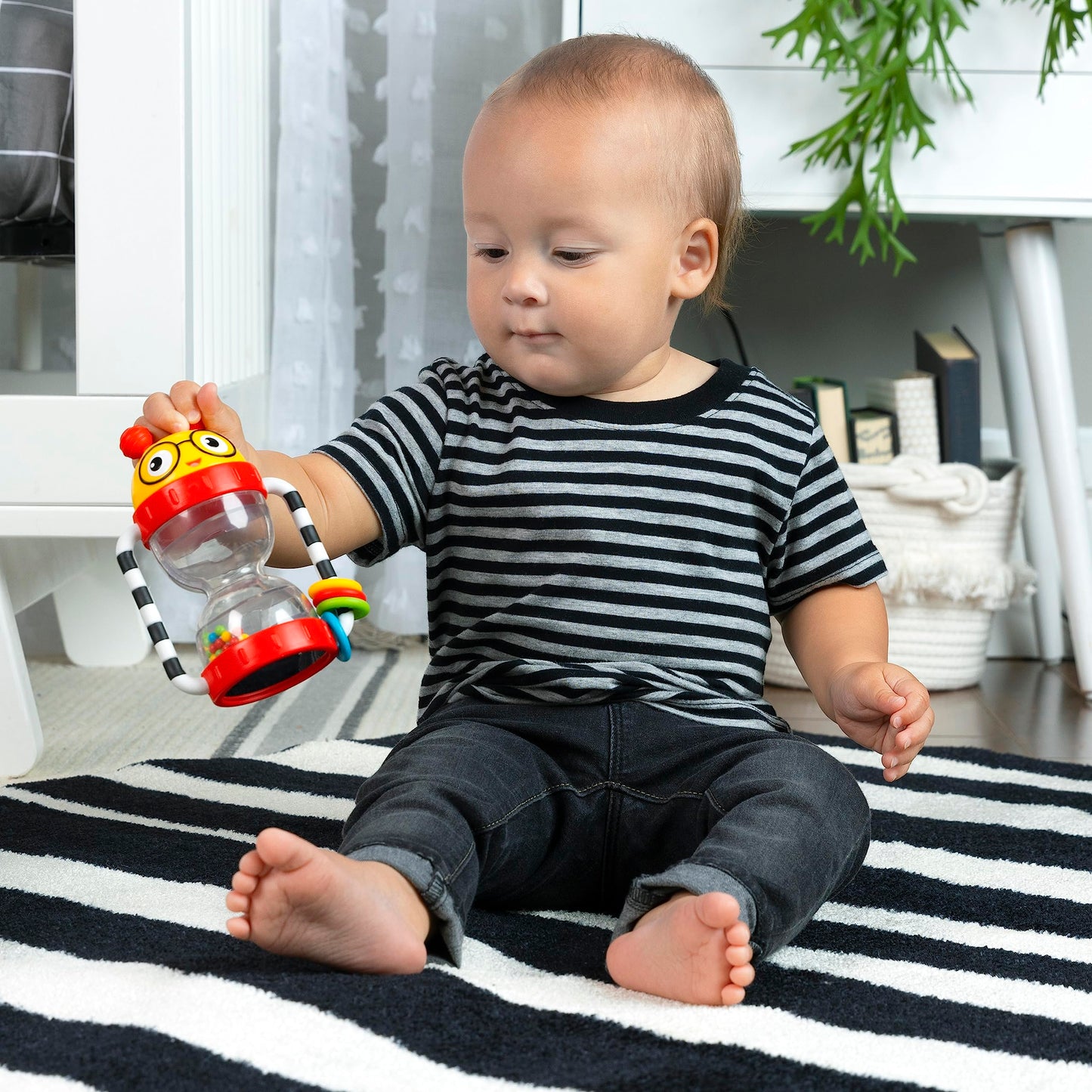Baby Einstein Cals Sensory Shake-up Developmental Activity Rattle Toy, BPA Free, for Infants Ages 3 Months and up