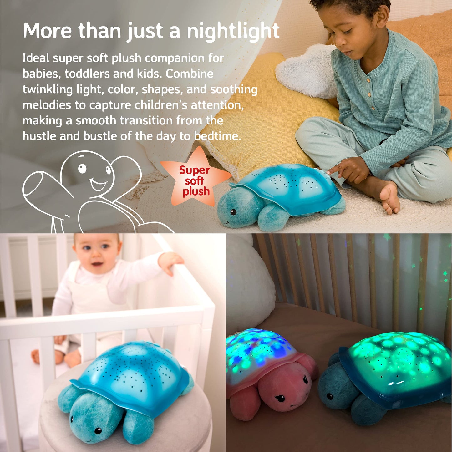 Cloud b Comforting Nightlight Star Projector w/ Soothing Sounds | Gentle Brightness | 3 Colors | Auto-Shutoff | Twinkling Twilig