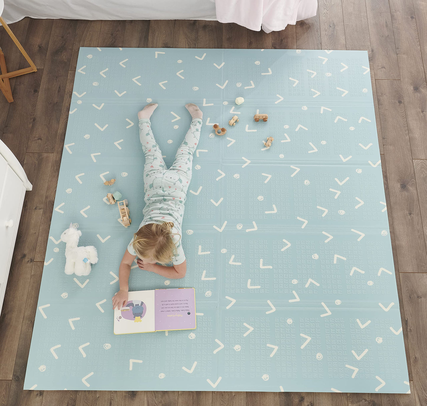 Regalo Play Mat, Foldable & Reversible, Waterproof, Blue , X-Large (Pack Of 1)
