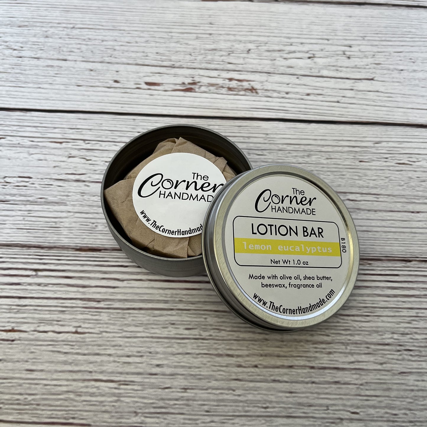 Lotion Bar Moisturizer With Beeswax And Shea Butter For Dry Skin 1 Ounce (Lemon Eucalyptus)