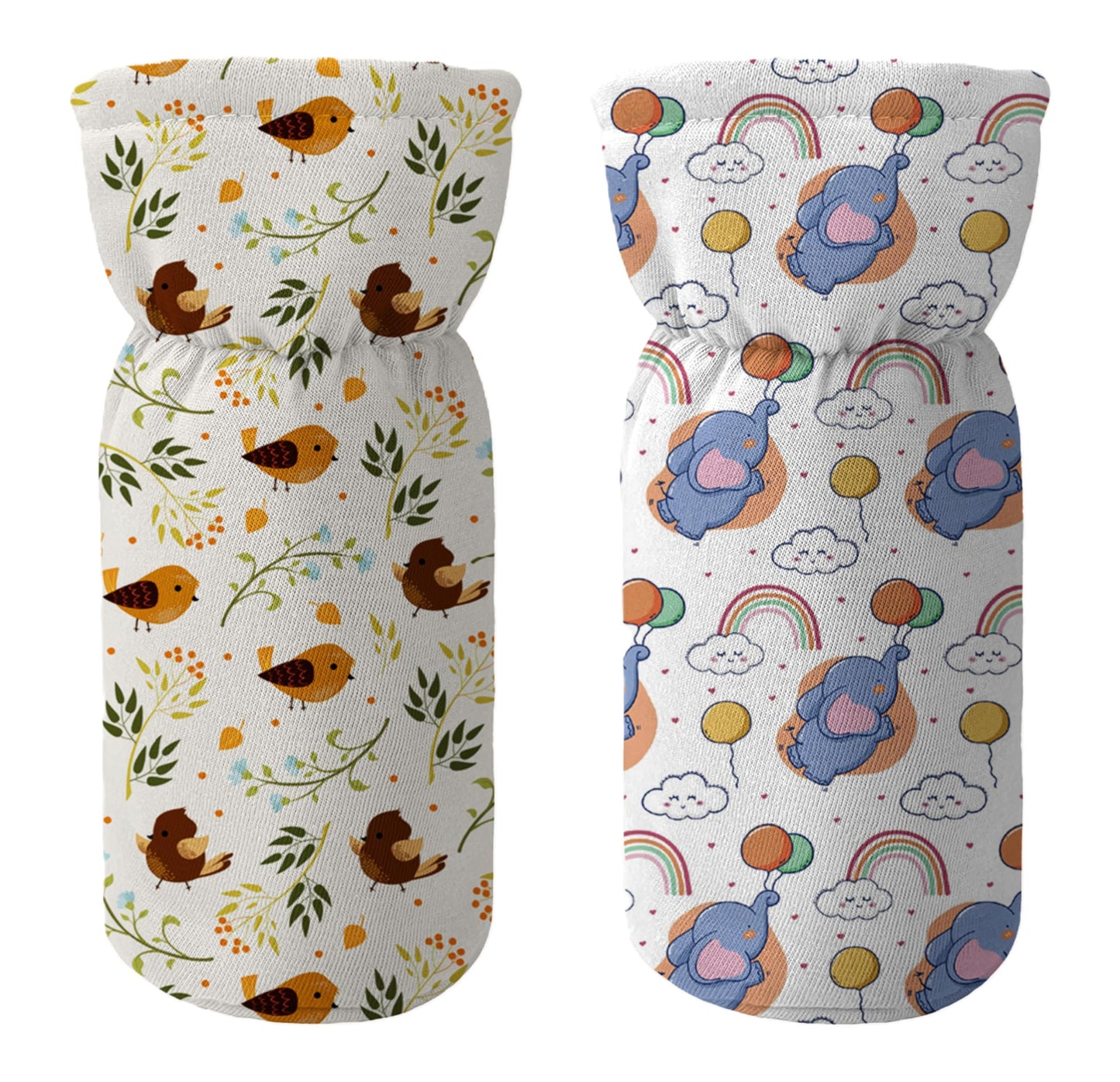 Novo Baby Soft Plush Baby Bottle Feeding Cover Tote Bag Carrier Bag Bottle Cover With Strap Pack Of 2 (Vally)