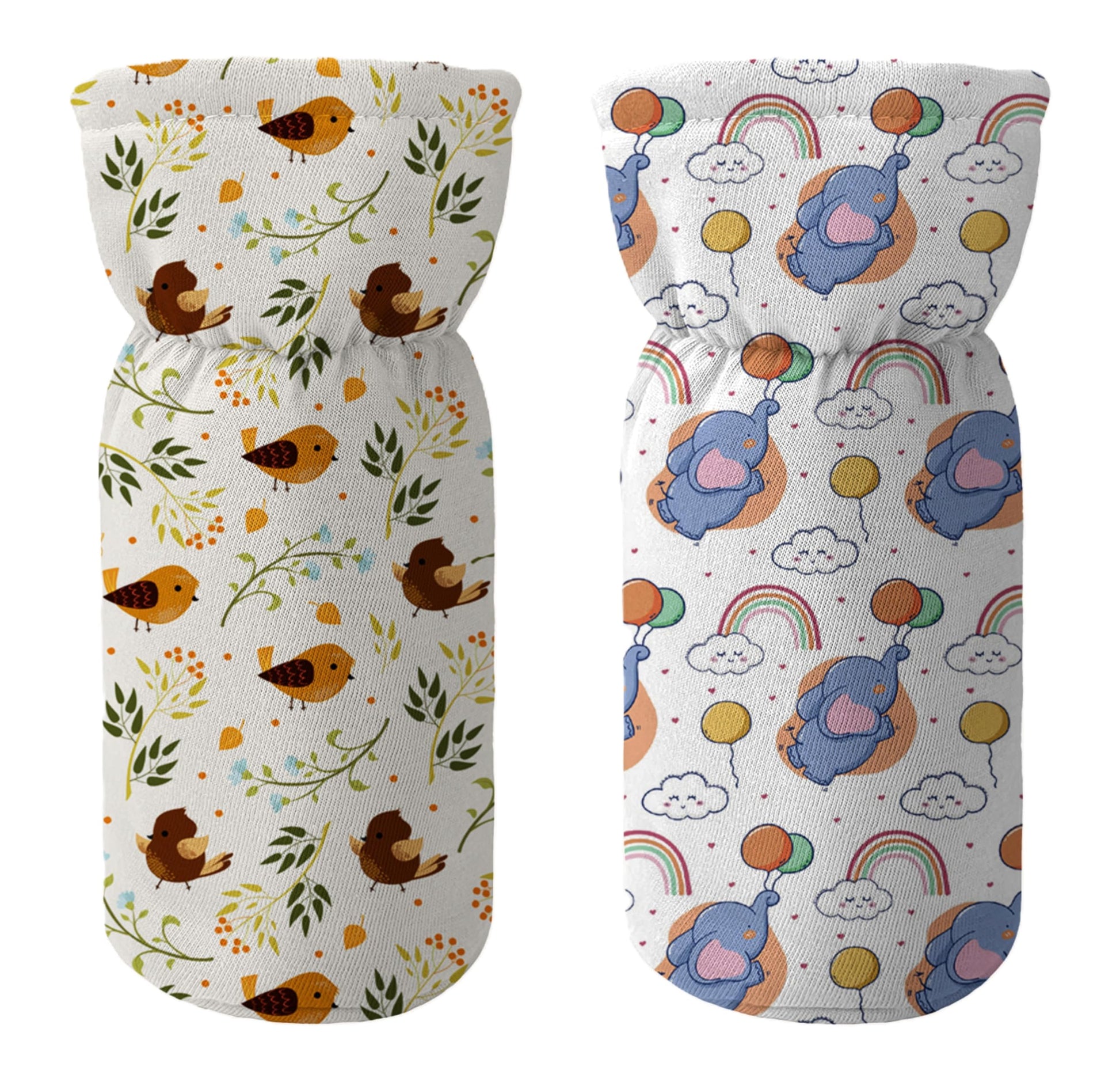 Novo Baby Soft Plush Baby Bottle Feeding Cover Tote Bag Carrier Bag Bottle Cover With Strap Pack Of 2 (Vally)