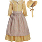 Relibeauty Pioneer Girl Costume Colonial Prairie Dress Yellow, 10-12(150)