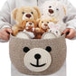 Zopeal Easter Bear Basket 13 D x 9.5 H for Nursery Cotton Rope Woven Bear Gift Empty Storage Basket with Handles Animal Hamper