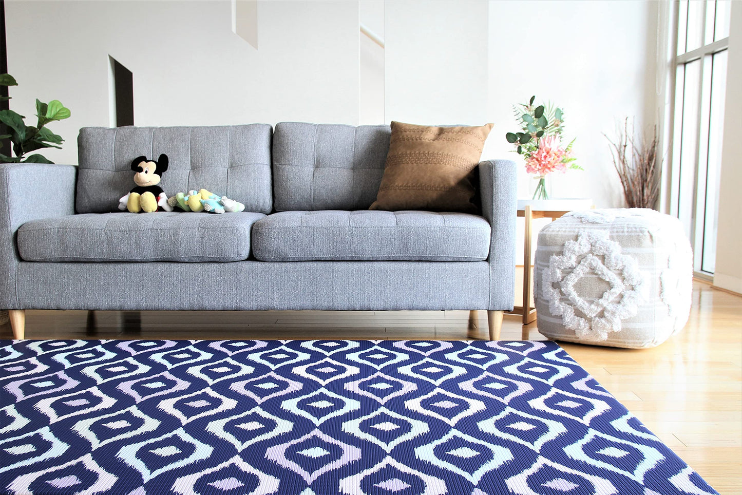 Cushmat Stylish Reversible Foam Play Mat (Large, Luxe Dark - Gray Star) - Soft, Waterproof, Durable Play Mat For Infants, Babies