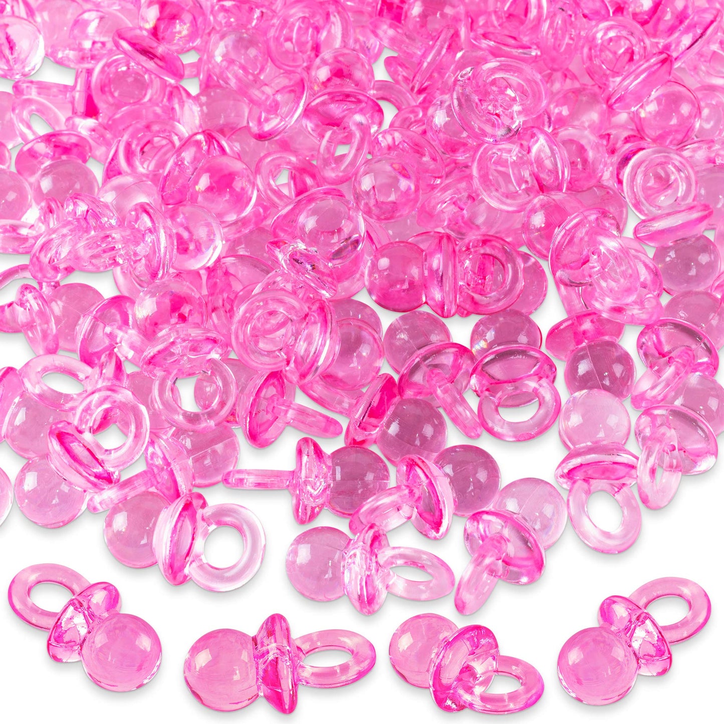 Super Z Outlet Mini Acrylic Baby Pacifiers For Baby Shower Decorations, Table Scatter, Party Favors, Games & Activities - 144 Pi