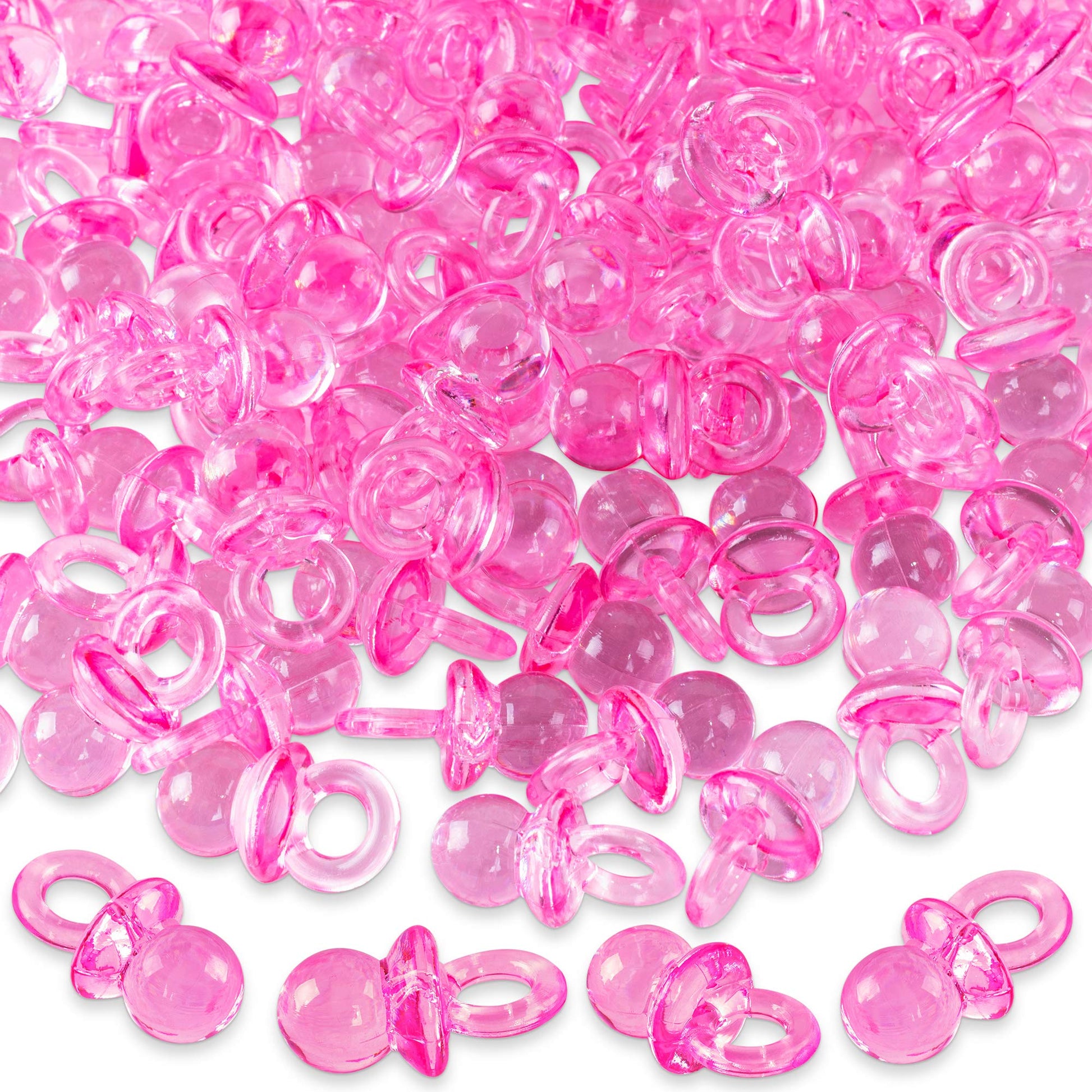 Super Z Outlet Mini Acrylic Baby Pacifiers For Baby Shower Decorations, Table Scatter, Party Favors, Games & Activities - 144 Pi