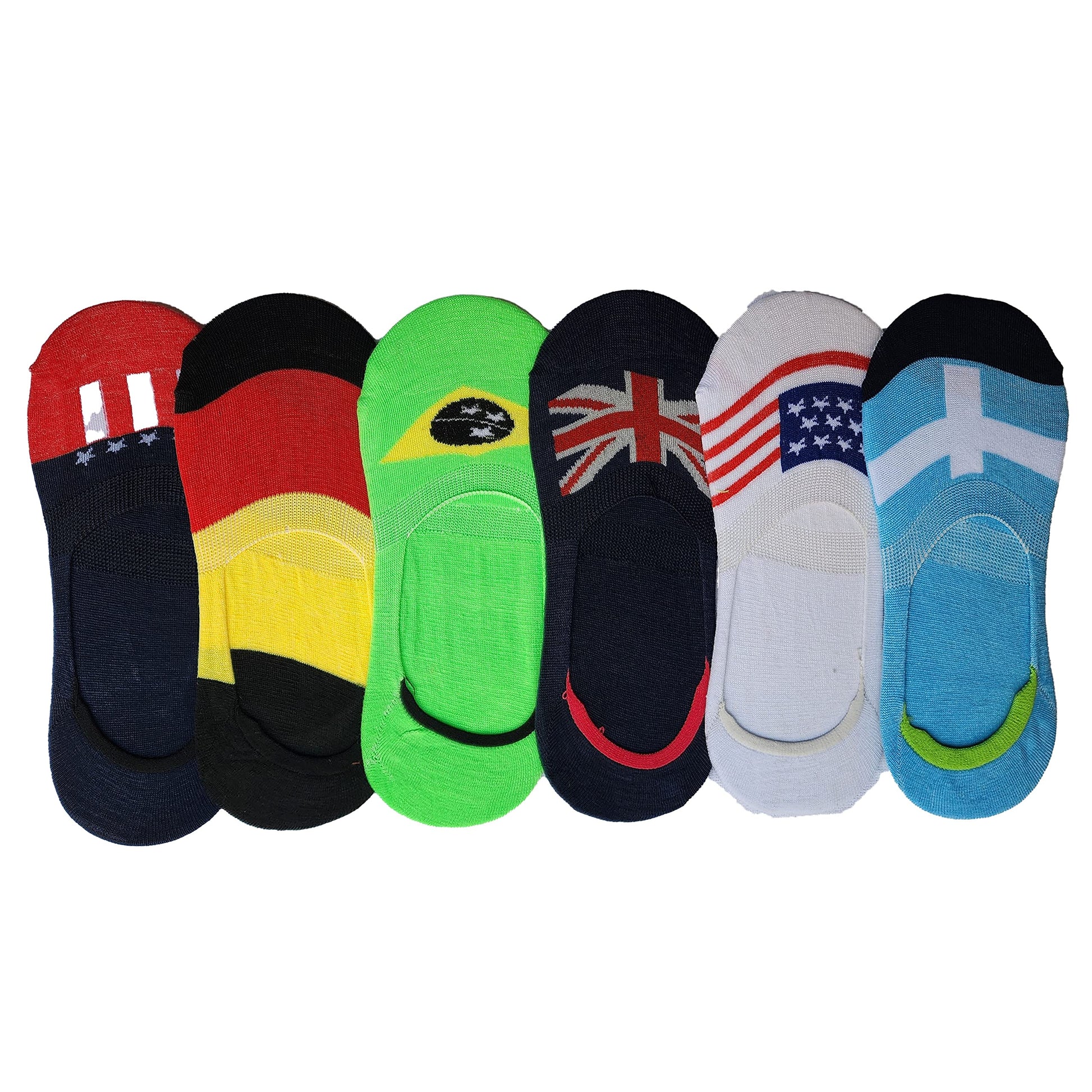 Queery Men Cotton No Show Invisible Loafer Socks Pack Of 6 D5