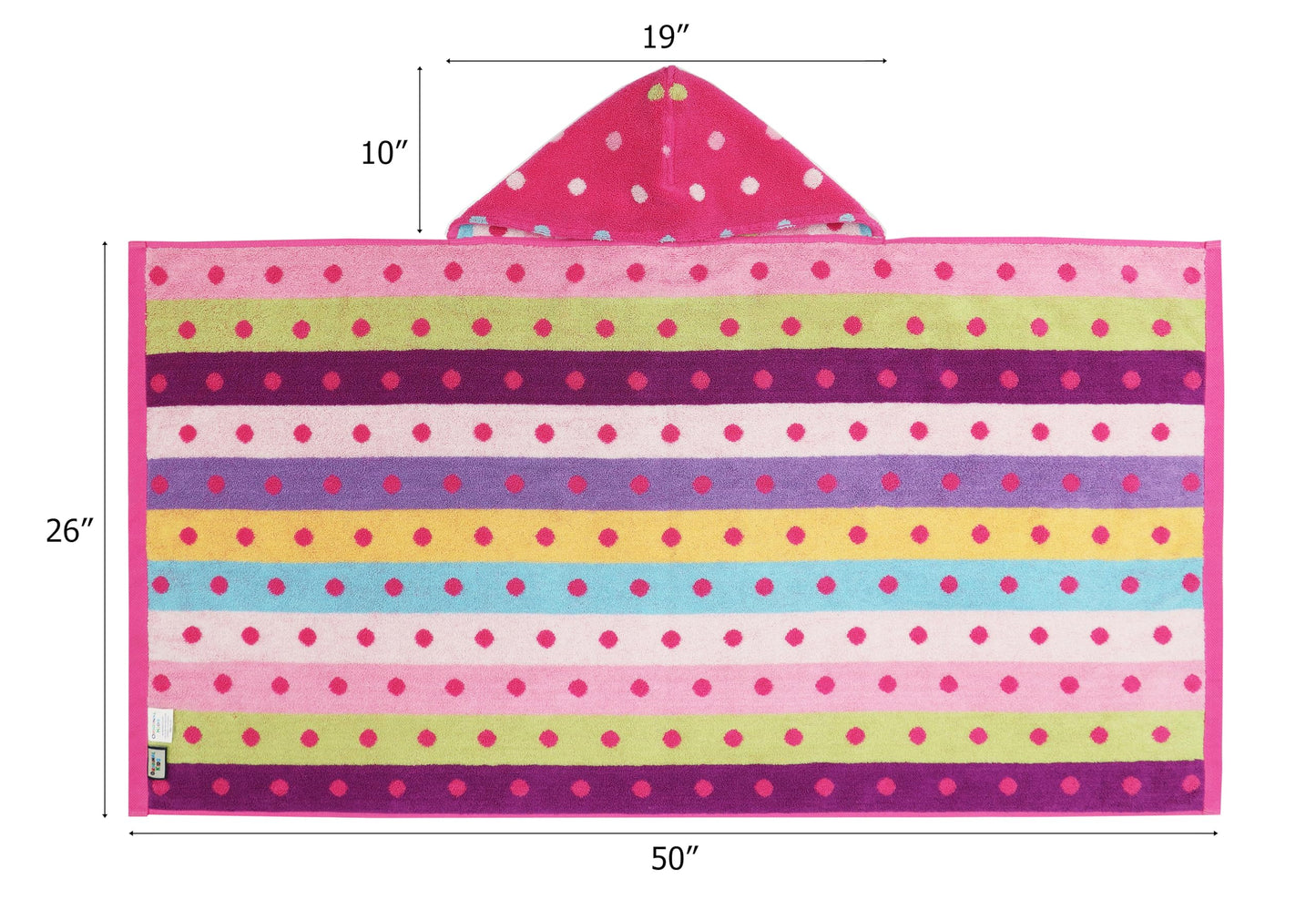 Original Kids Hooded Bath Towel Wrap - 100% Cotton Jacquard Reversible Large Hooded Kids Towel - Toddler Shower Pool Beach Towel