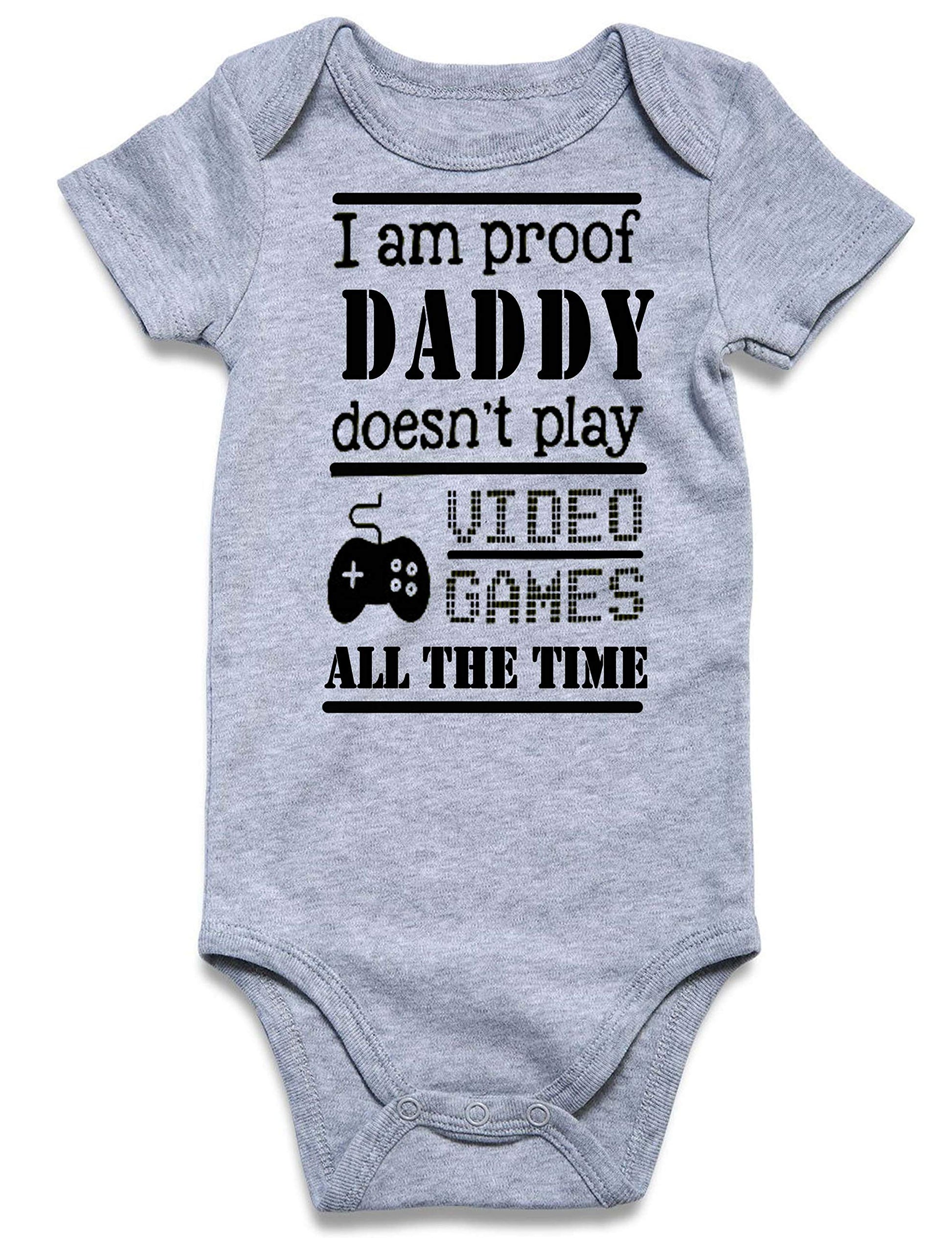 Loveternal I'M Proof Daddy Doesn'T Play Video Games All The Time Baby Boys Girls Romper 0-3 Months Infant Clothing Short Sleeve