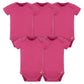 Gerber Unisex Baby 5 Pack Onesies Multi-Packs Bundle Interlock 180 Gsm Shirt, Hot Pink, 12 Months Us