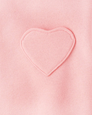 The Children'S Place,Baby Girls,And Toddler Long Sleeve Active Shirt And Pant, 2 Piece Outfit,Fuzzy Pink Heart,5 Years