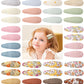 40 Pcs 2.2 In Baby Hair Clips For Girls Handmade Floral Print Snap Hair Clips Non-Slip Wrapped Toddler Hair Clips Hair Accessori
