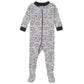 Gerber Baby Boys 4-Pack Footed Pajamas, Dinosaurs Space Grey, 4T