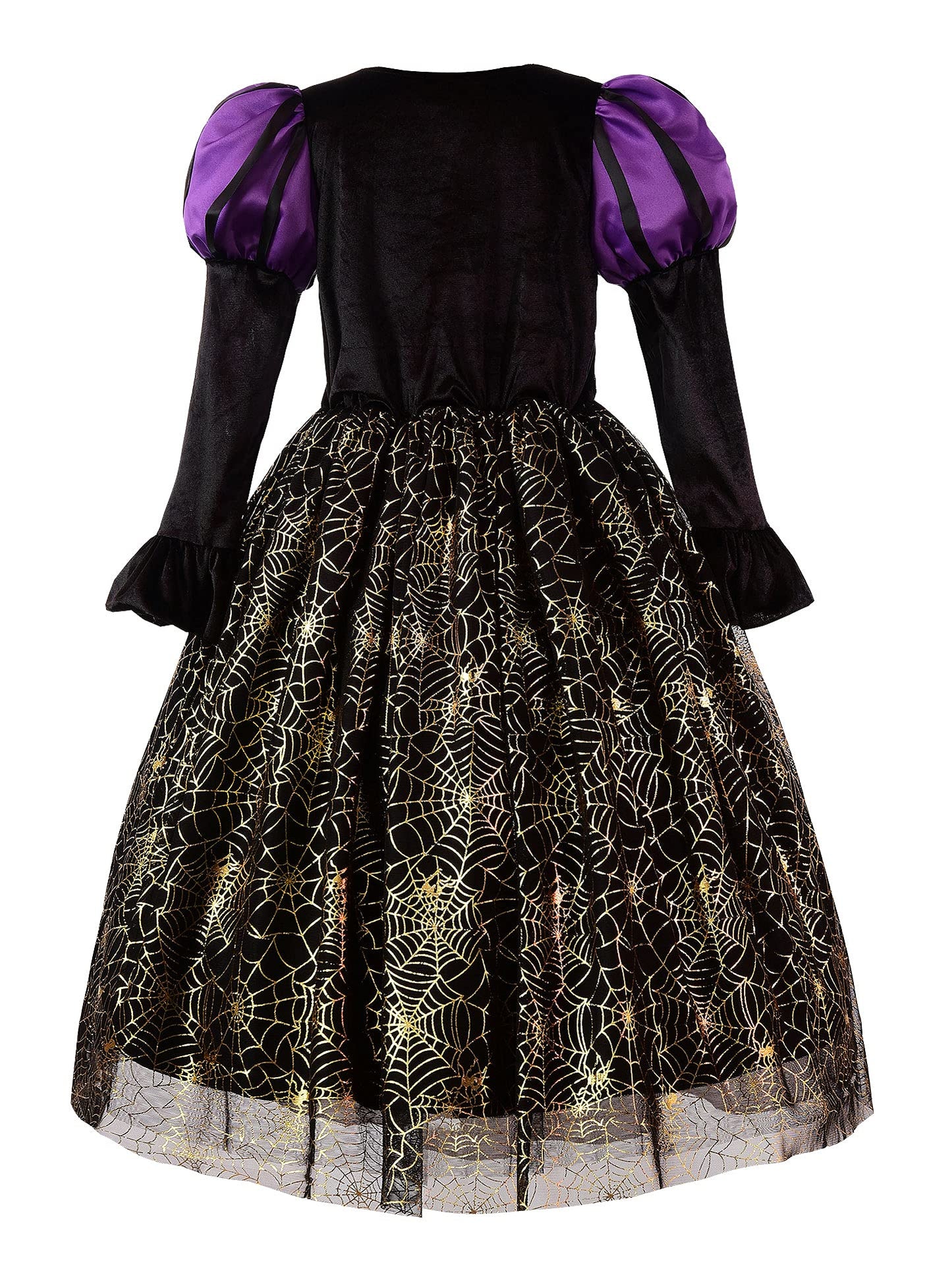 Relibeauty Girls Halloween Spider Witch Dress, 5/120