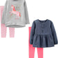 Simple Joys By Carter'S Girls' 4-Piece Playwear Set, Denim/Grey Unicorn/Light Pink/Pink, 12 Months