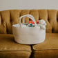 Parker Baby Rope Diaper Caddy Organizer - Nursery Storage Bin and Car Organizer for Diapers and Baby Wipes - Diaper Organizer fo