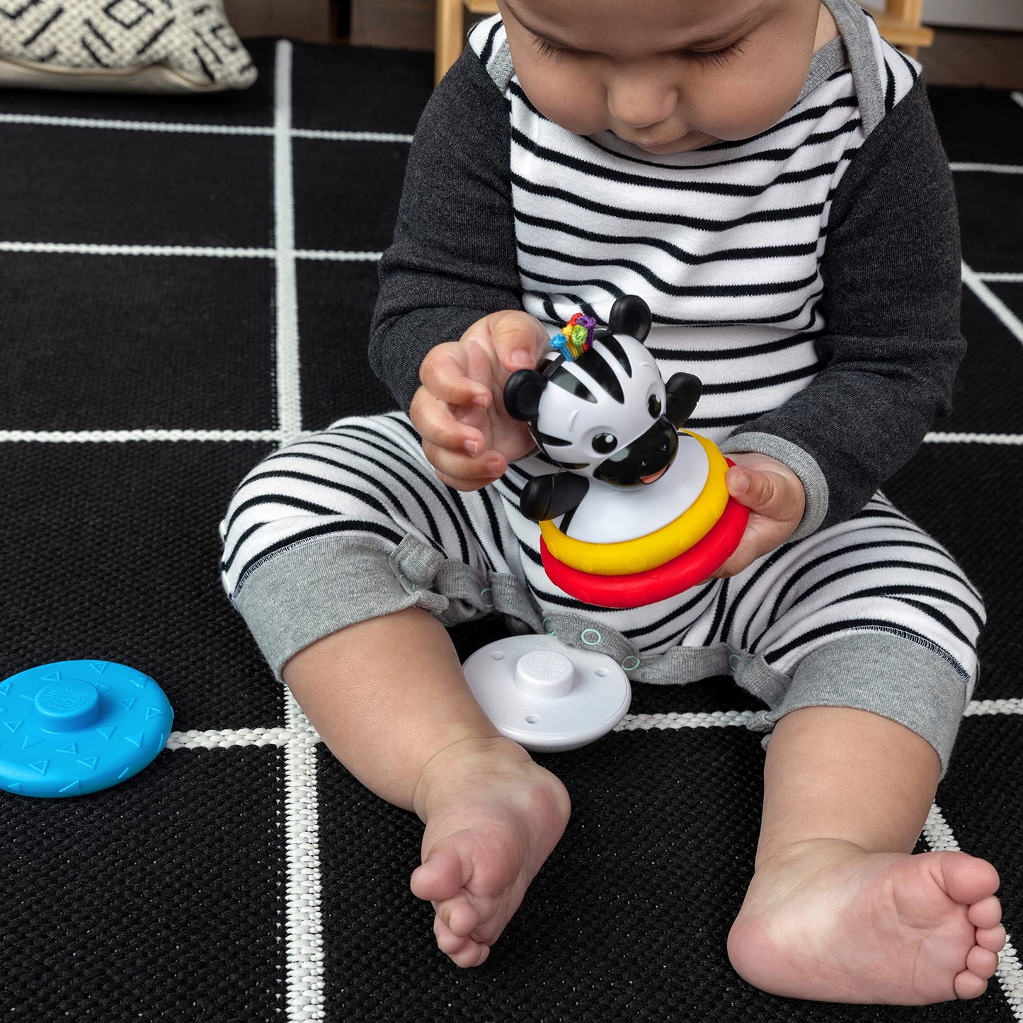 Baby Einstein Stack & Wobble Zen BPA Free Teether Toy for Cause and Effect Learning, Infants Ages 3 Months and up