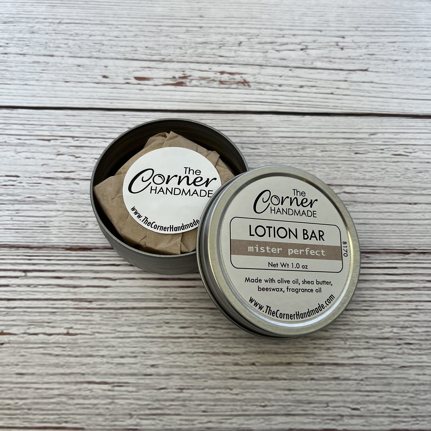 The Corner Handmade Lotion Bar Moisturizer With Beeswax And Shea Butter For Dry Skin, 1 Ounce (Mister Perfect)
