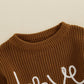 Ayalinggo Valentines Day Baby Girl Boy Outfit Pink Heart Knit Sweater Long Sleeve Crewneck Sweatshirt Spring Winter Clothes (Bro