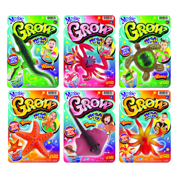 JA-RU Magic Grow Ocean Themed Water Animals (6 Packs Assorted) Beach Life Theme Toys | Bulk Expanding Bath and Pool Toys for Kid