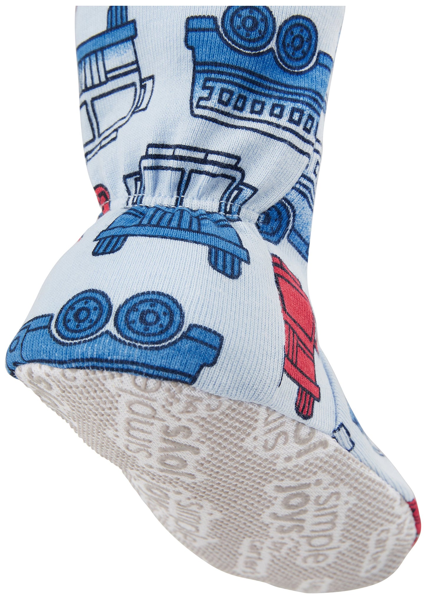 Simple Joys By Carter'S Baby Boys' 3-Pack Snug Fit Footed Cotton Pajamas, Blue Firetruck/Grey Stripe/White Dinosaur, 2T