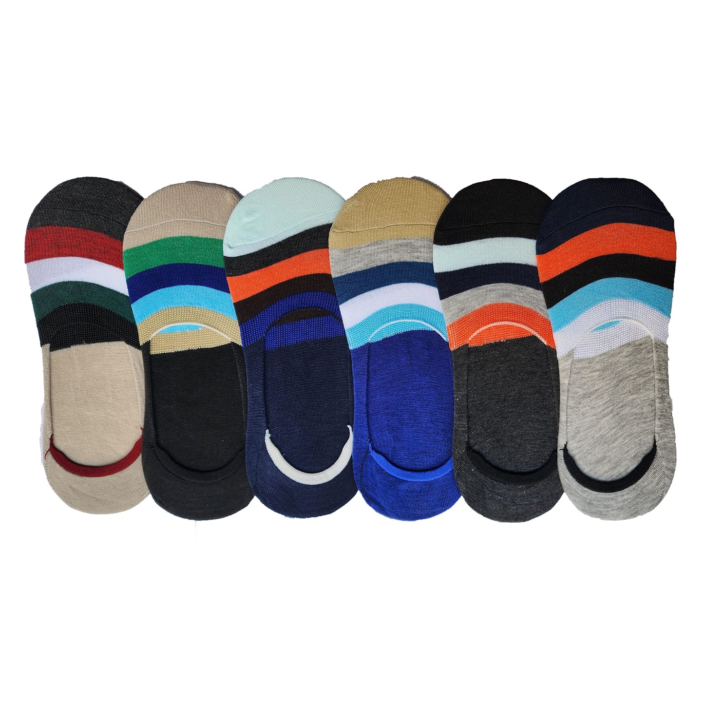 Queery Men Cotton No Show Invisible Loafer Socks Pack Of 6 D3