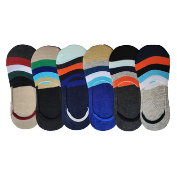 Queery Men Cotton No Show Invisible Loafer Socks Pack Of 6 D3