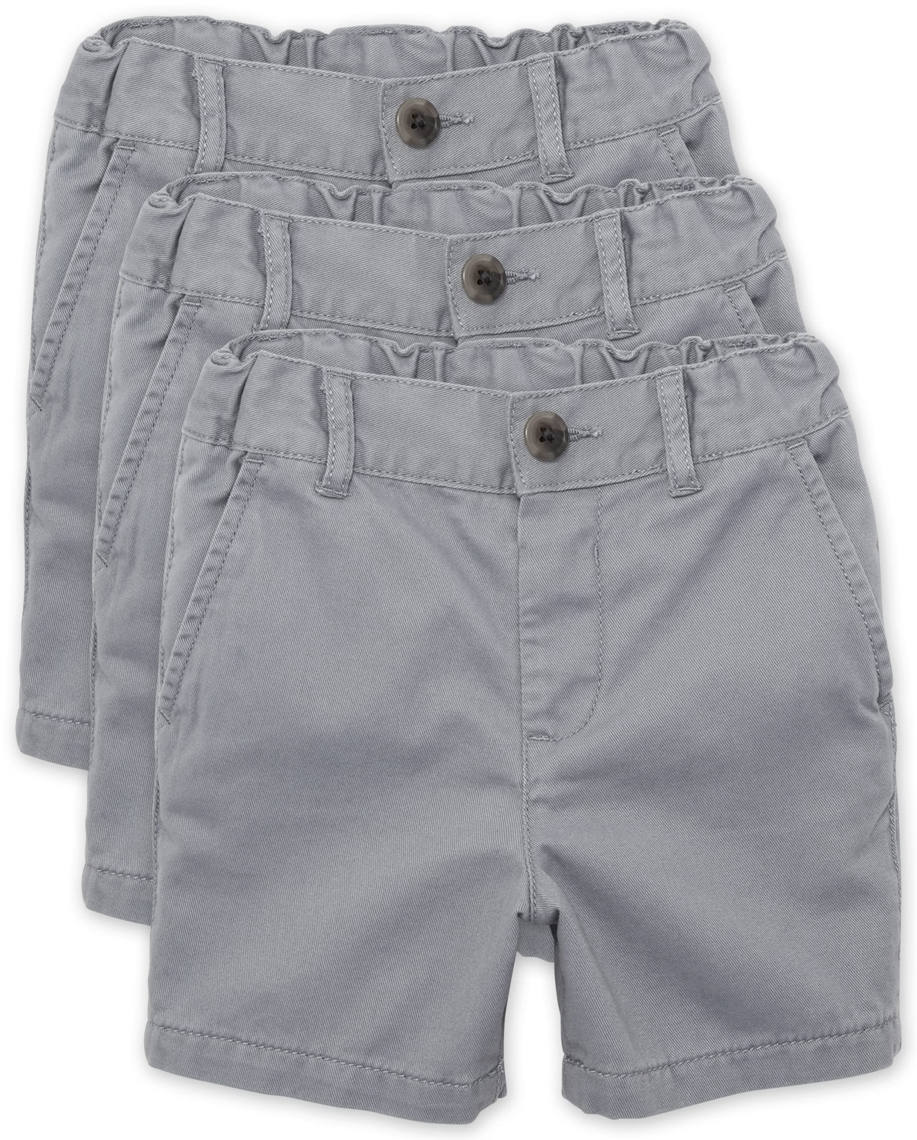 The Children'S Placethe Children'S Place Baby And Toddler Boys Stretch Chino Shorts3 Packfin Gray12-18 Months