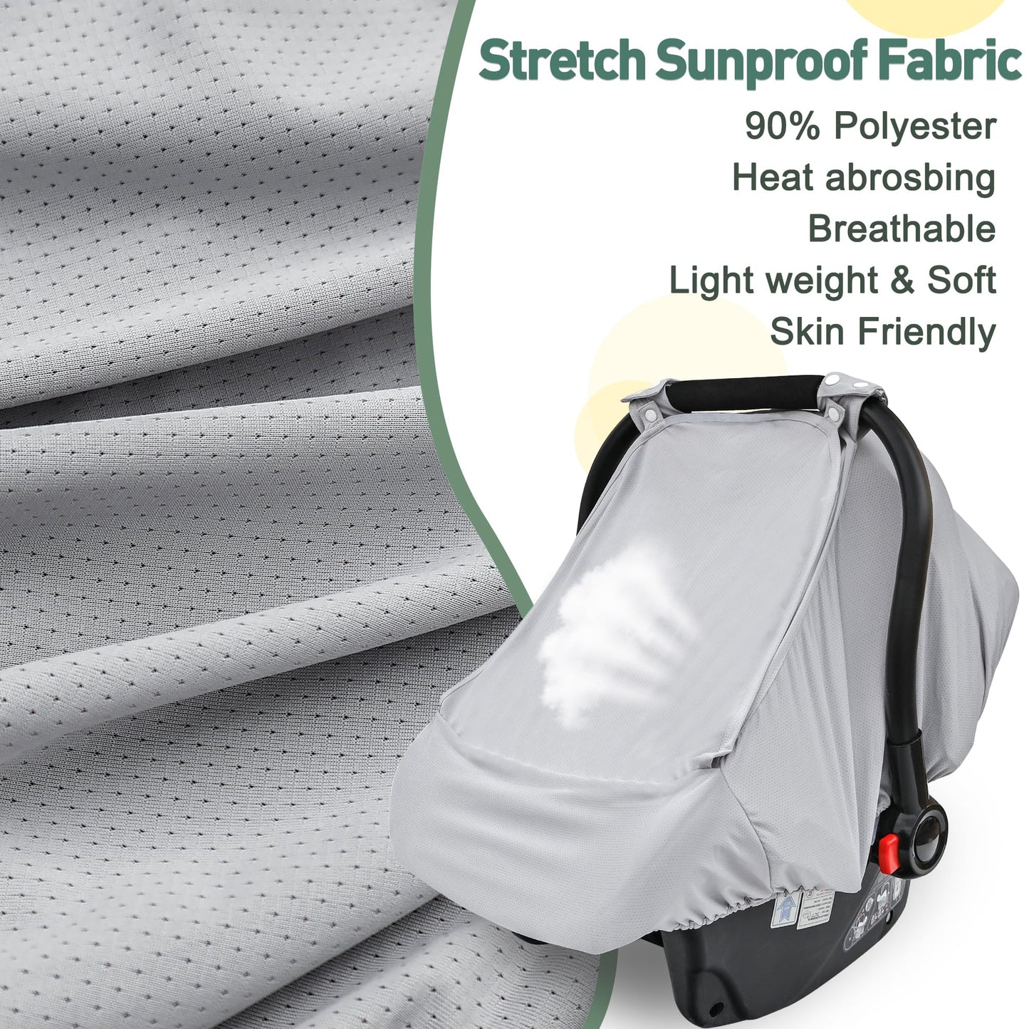 Baby Car Seat Cover,Sunproof Car Seat Canopy For Babies,Baby Boy Car Seat Cover, Baby Girl Car Seat Sun Shade Cover,Infant Carse