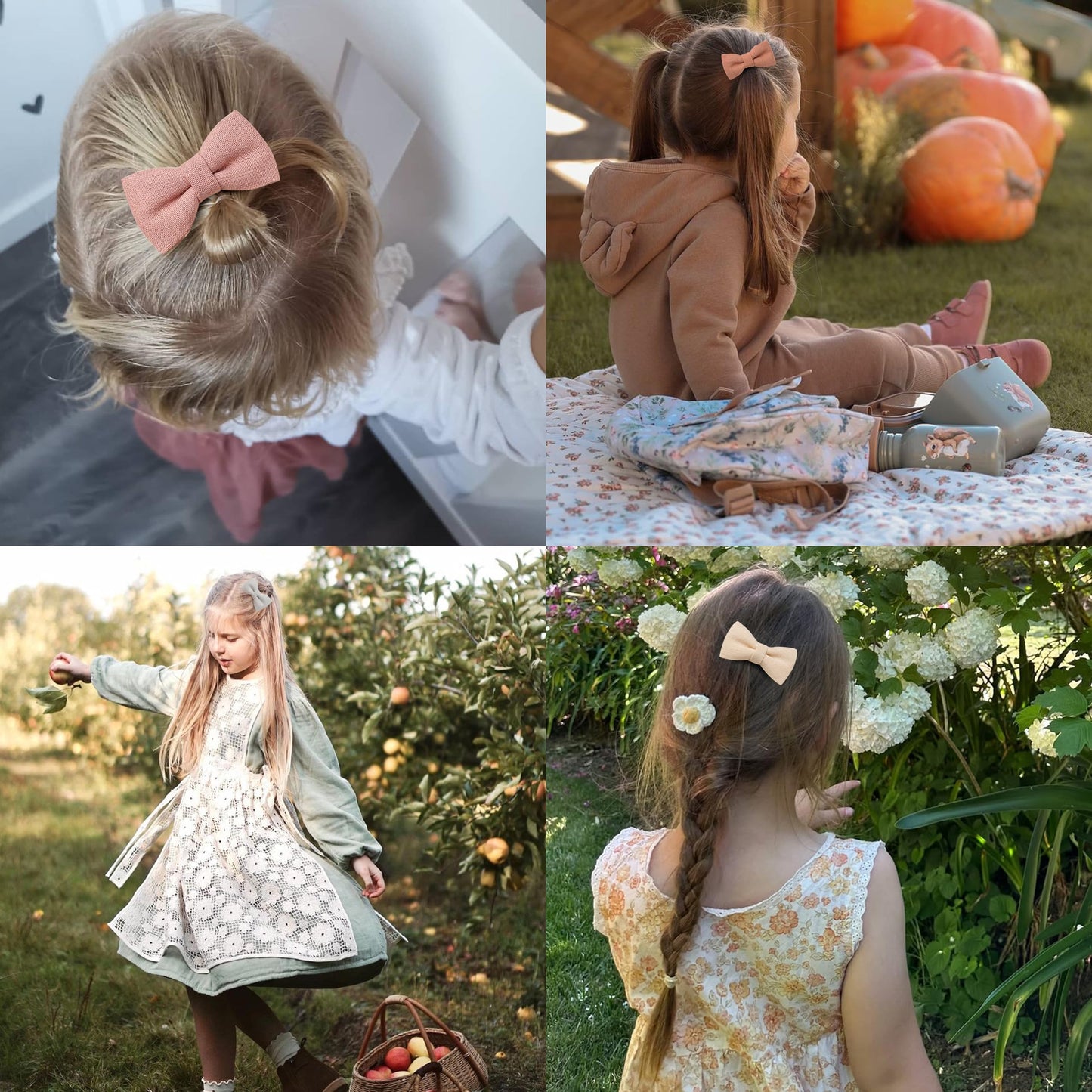 Baby Hair Clips With Bows For Girls,20Pc Handmade Fully Lined Hair Barrettes,Hair Accessories For All Age Girls Toddlers Infants