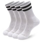 Monfoot Womens And Mens 4 Pack Athletic Cushioned Crew Socks Striped Medium