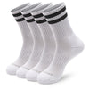 Monfoot Womens And Mens 4 Pack Athletic Cushioned Crew Socks Striped Medium