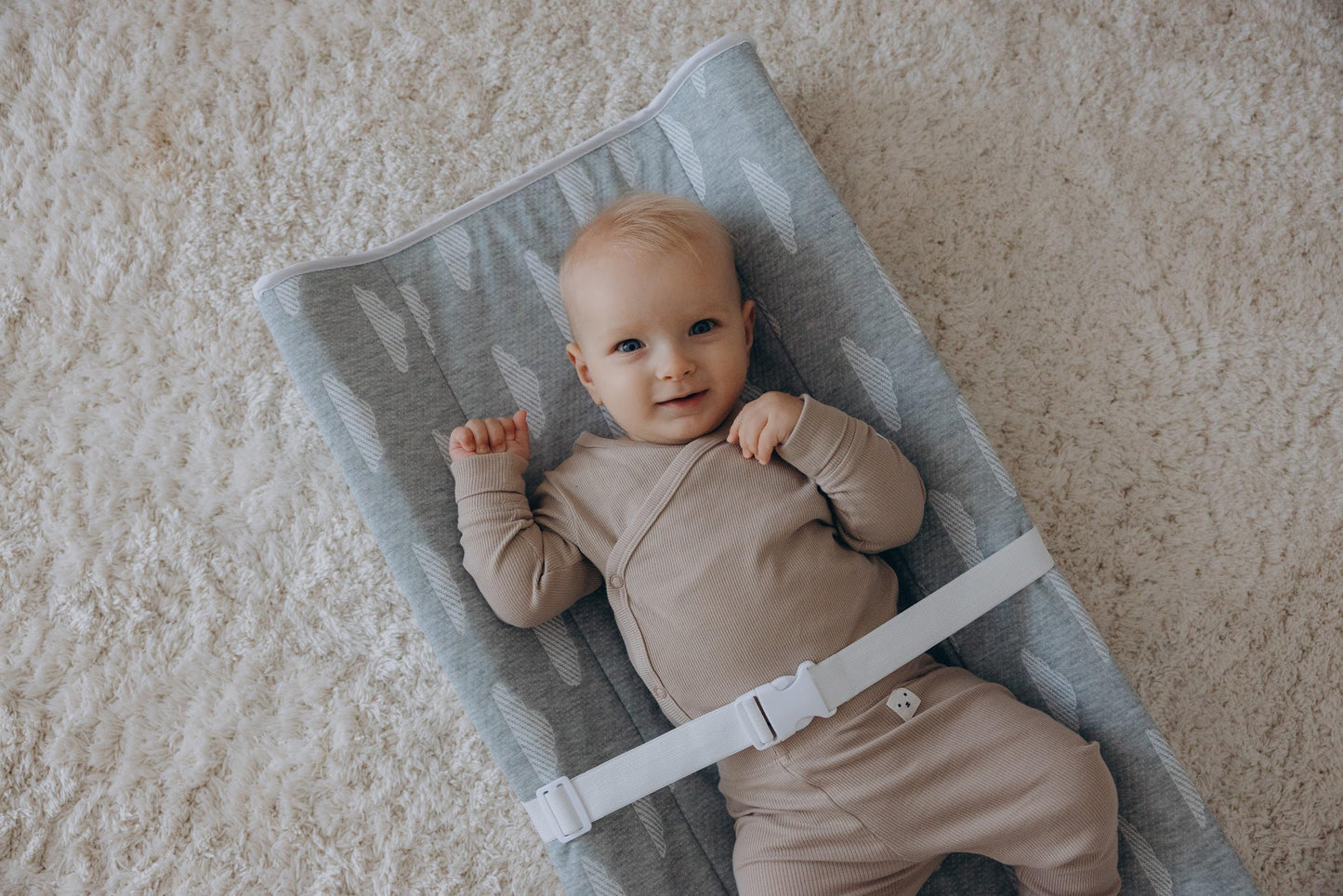 Baby Diaper Changing Pad - Soft, Waterproof Changing Pad, Non-Slip Bottom, Safety Straps & Ergonomic Contoured Design - Wipeable