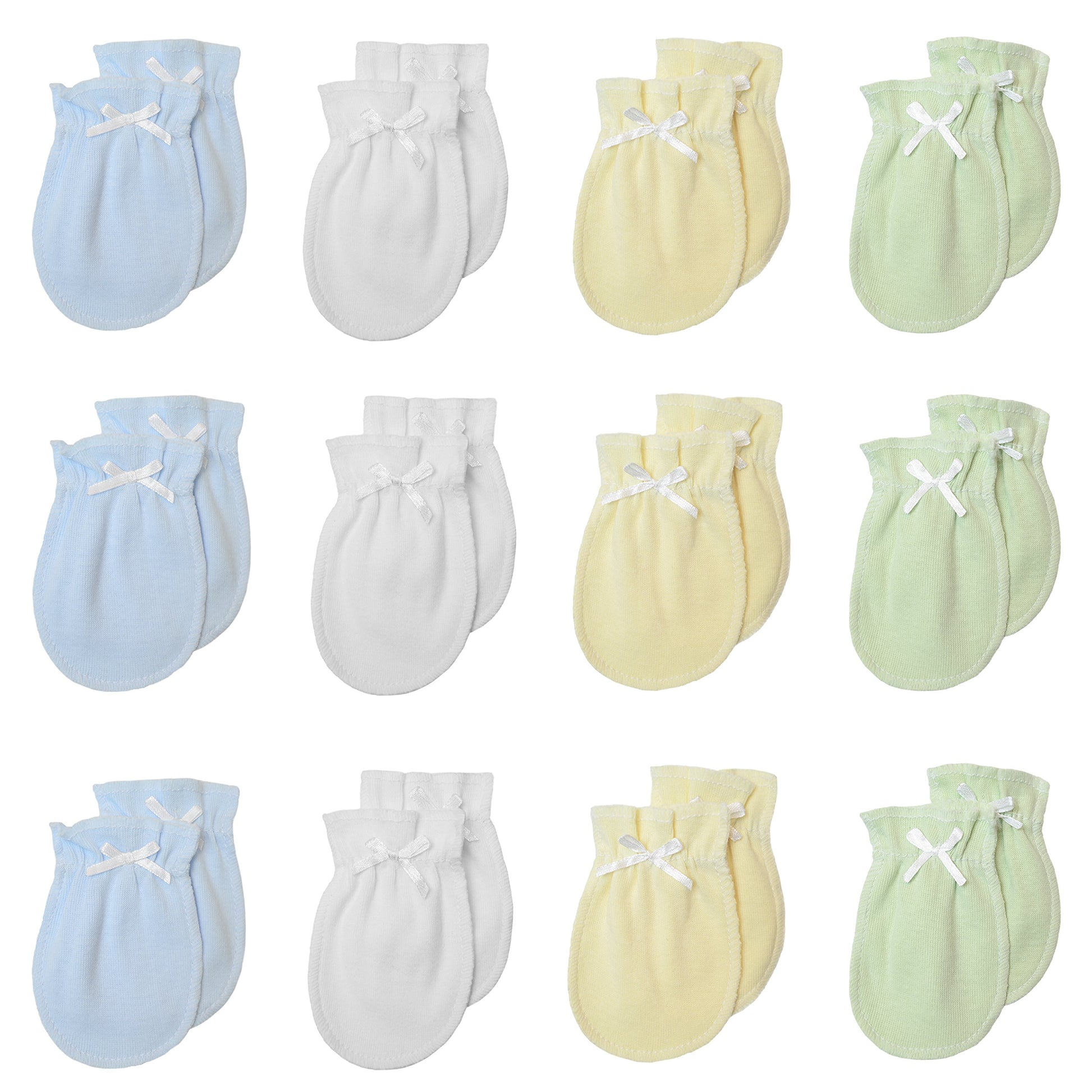Tl Care Newborn Baby 100% Cotton Scratch Free Mittens, For Boys