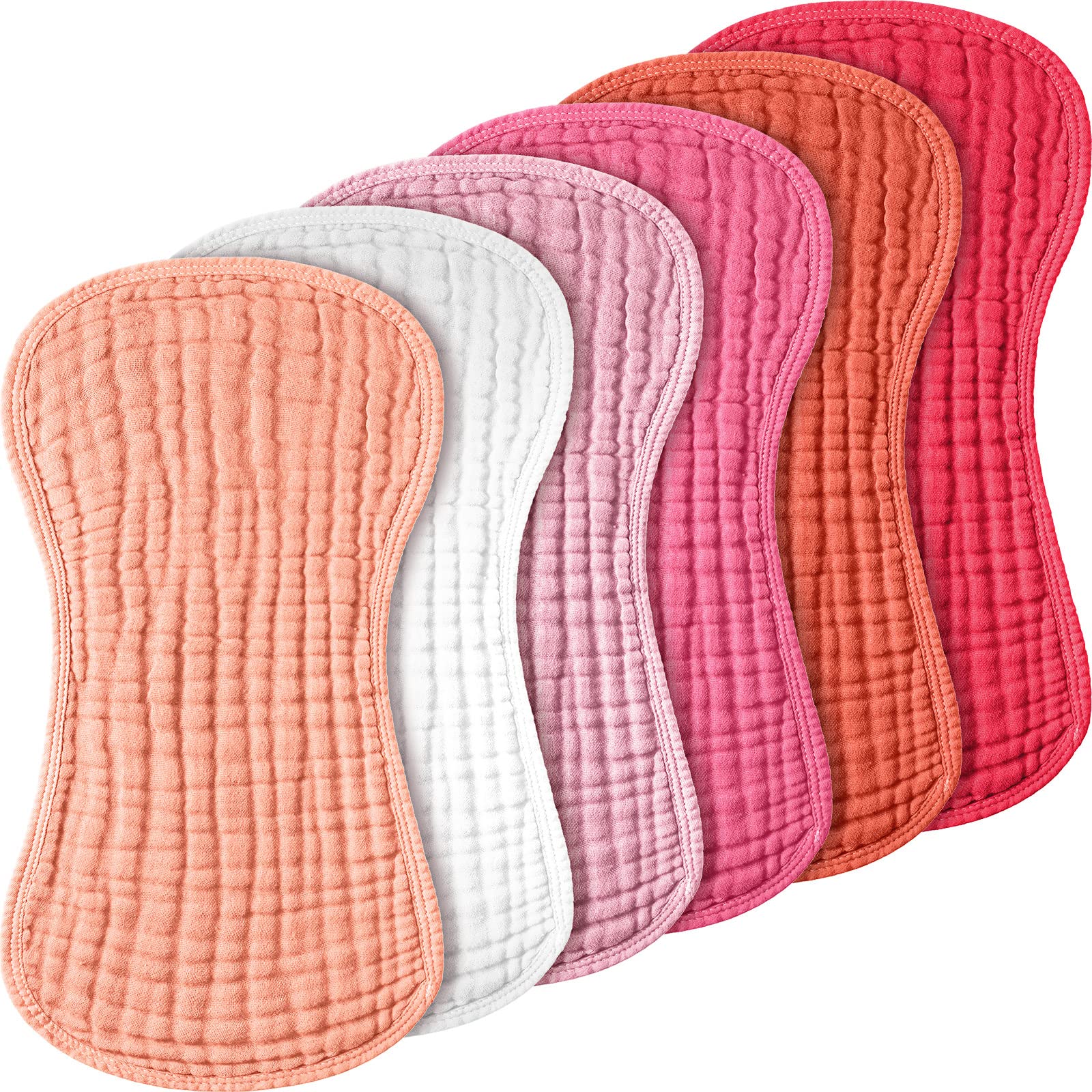 Frienda 6 Pack Muslin Burp Cloths Cotton Large 20x 9 Extra Absorbent and Soft Baby Burping Cloth for Baby Boy Girl Unisex(Pi