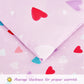 Viviland Purple Heart Toddler Comforter Sets, Cute Girls Toddler Bedding Set, Soft Microfiber Toddler Bed Set
