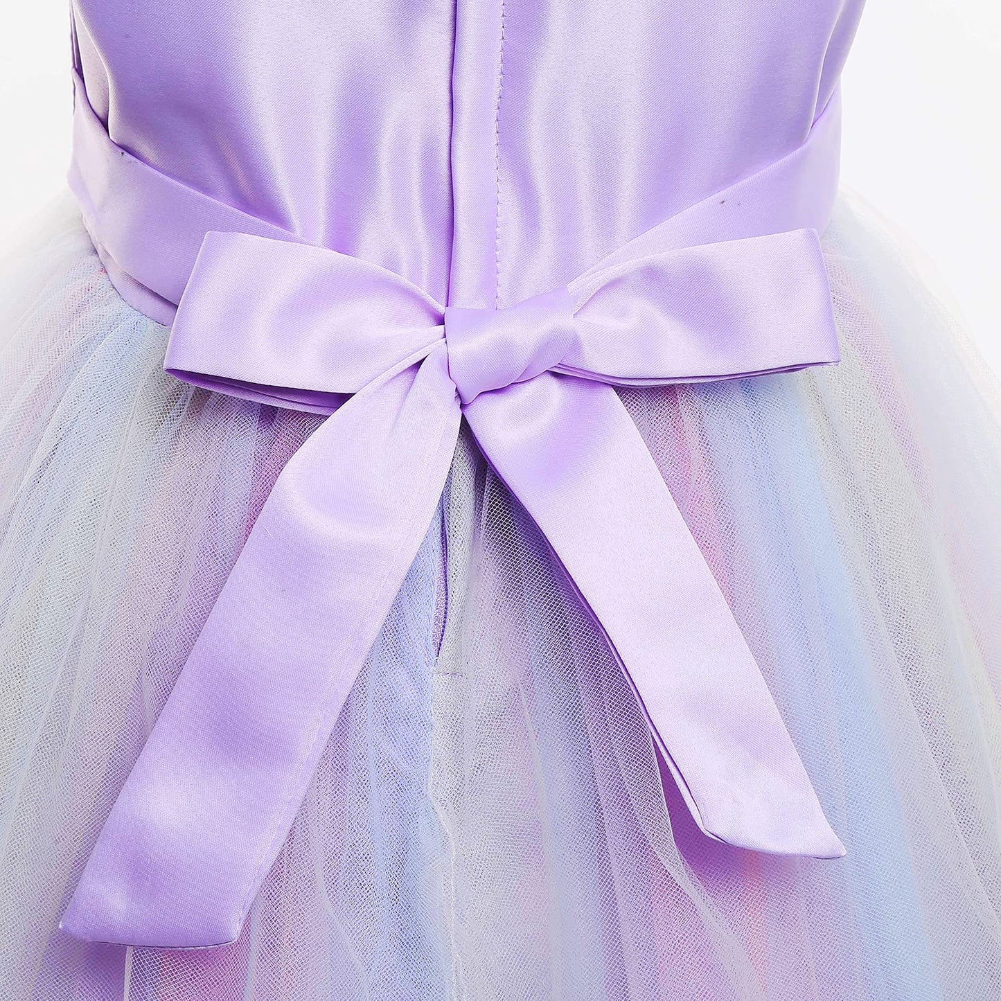 Yipkorra Unicorn Dress For Girls Unicorn Costume Pageant Princess Party Birthday Long Gown With Headband & Necklace (Purple, 170