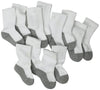 Jefferies Socks Baby Girls Jefferies Unisex Newborn Seamless Sport Half Cushion Crew 6 Pack Socks, White/Grey, 12-24 Months Us