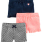 Simple Joys by Carters Baby Girls 3-Pack Knit Shorts