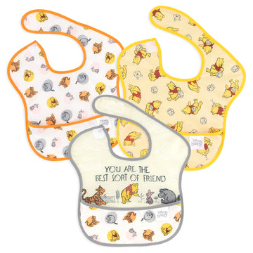 Bumkins Bibs, Disney Winnie The Pooh Baby Bibs For Girl Or Boy, Superbib Baby And Toddler Bib For 6-24 Months, Baby Bib For Eati