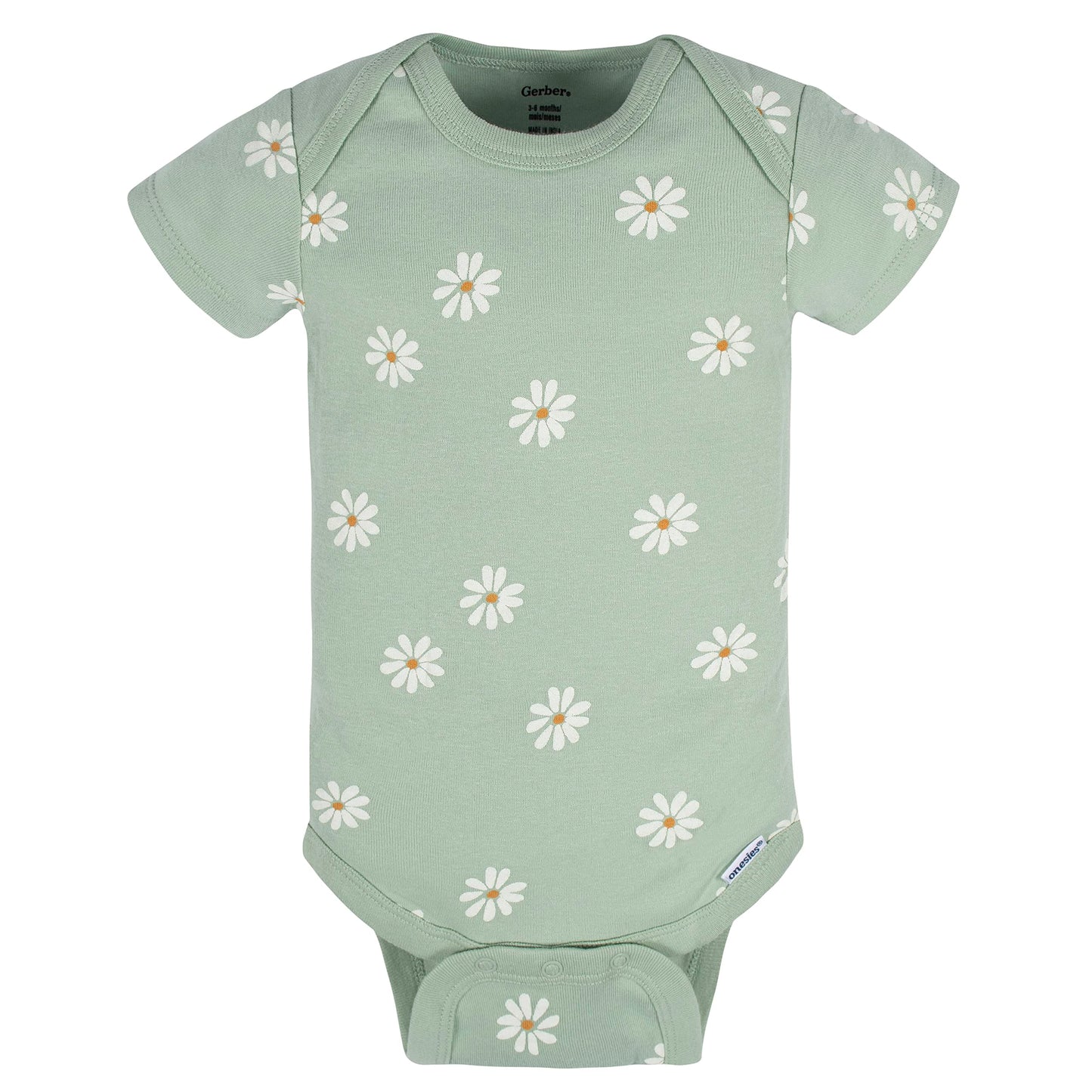 Gerber Baby Girl'S 8-Pack Short Sleeve Onesies Bodysuits, Golden Floral, Newborn
