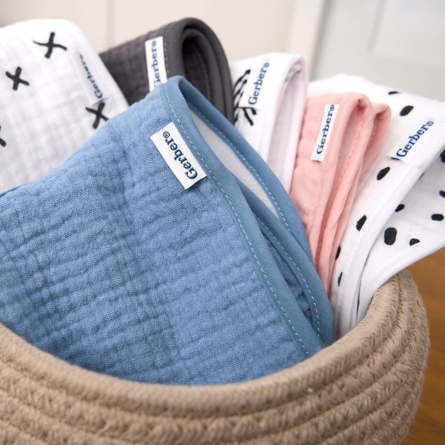 Gerber Baby Muslin 8 Pack Drooling Bibs, Multi Neutral 2, One Size