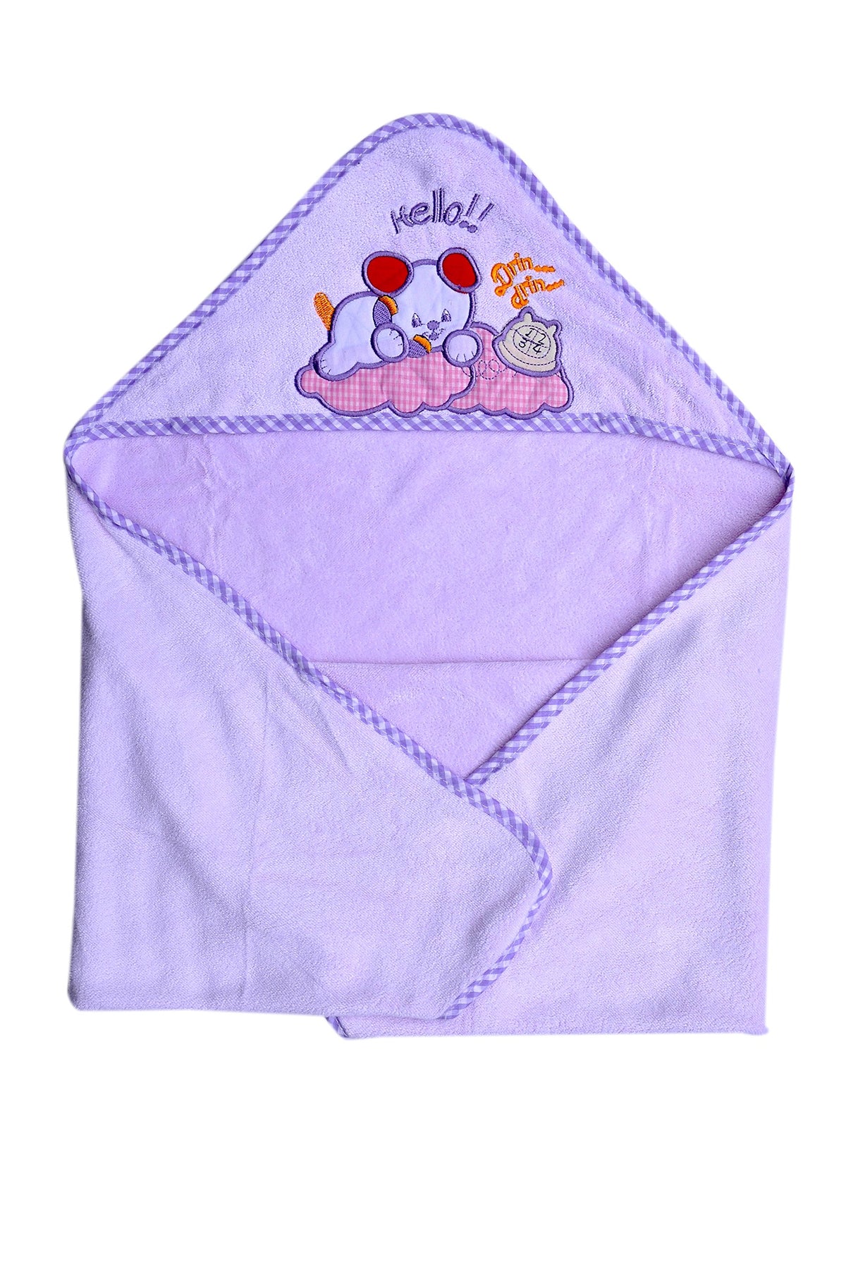 Good Luck 100% Soft Cotton Baby Hooded Towel for Bathing (Towel Purple)