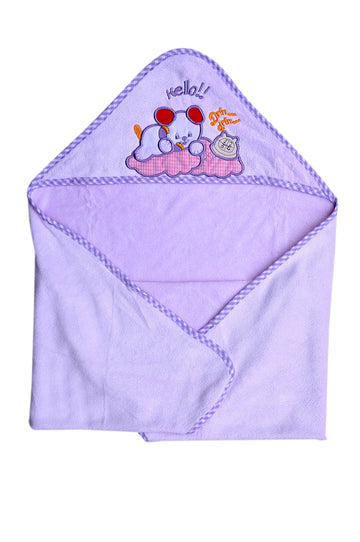 Good Luck 100% Soft Cotton Baby Hooded Towel for Bathing (Towel Purple)