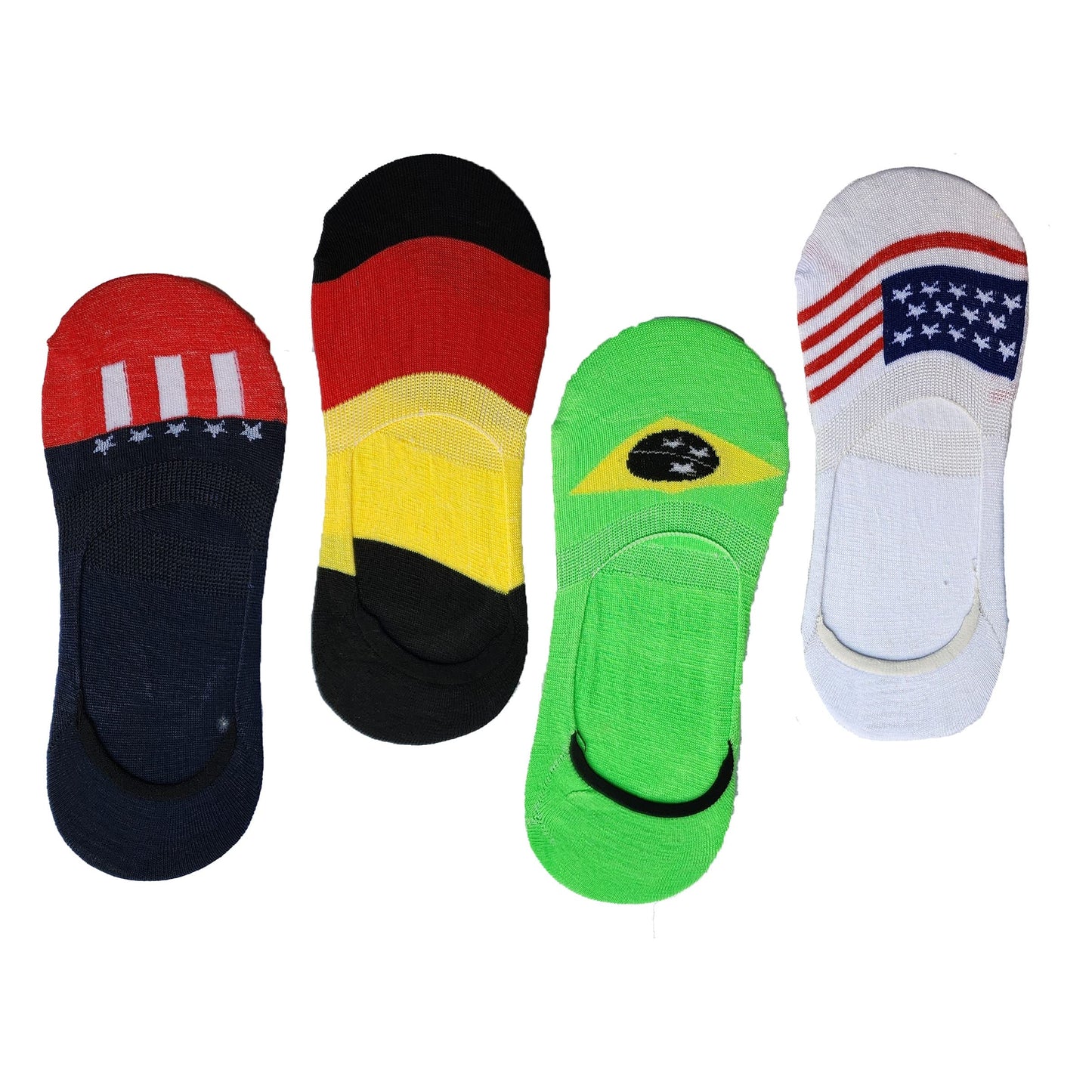 Queery Men Cotton No Show Invisible Loafer Socks Pack Of 4 D12